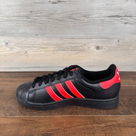 adidas Superstar 2 Mens Size 13 Core Black Lucid Red Cloud White JQ3176 - Picture 7 of 9